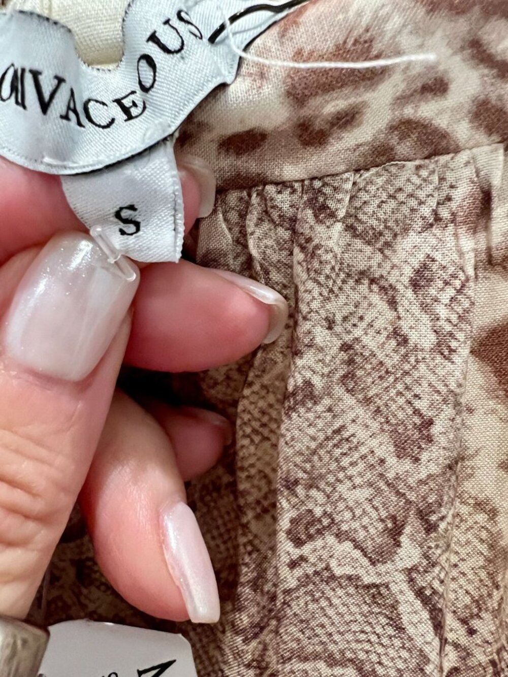 Olivaceous Beige Brown Mixed Animal Print Tiered Maxi Skirt NWT - Size S - Picture 6 of 9
